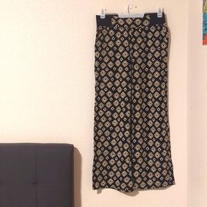 Wide-leg dual print pants